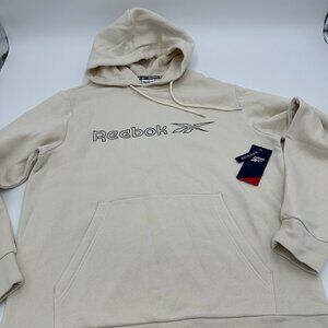 Reebok Men’s and Women’s Oversized Beige Hoodie with Logo, Size L